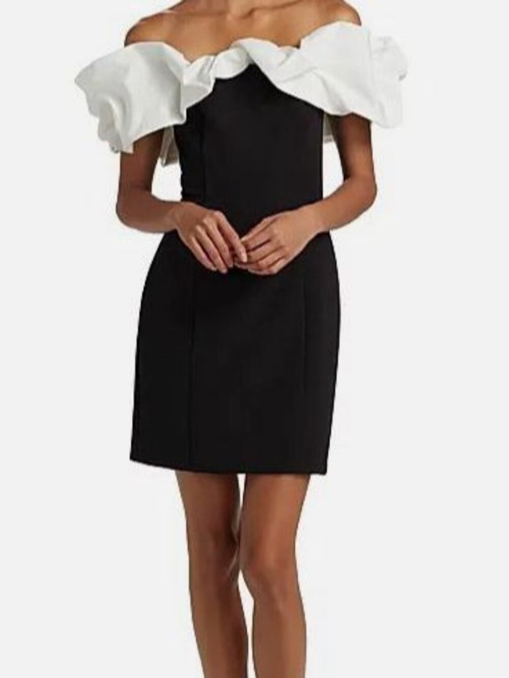 As It May Women Black Rosalie Ruffle Minidress Size 6